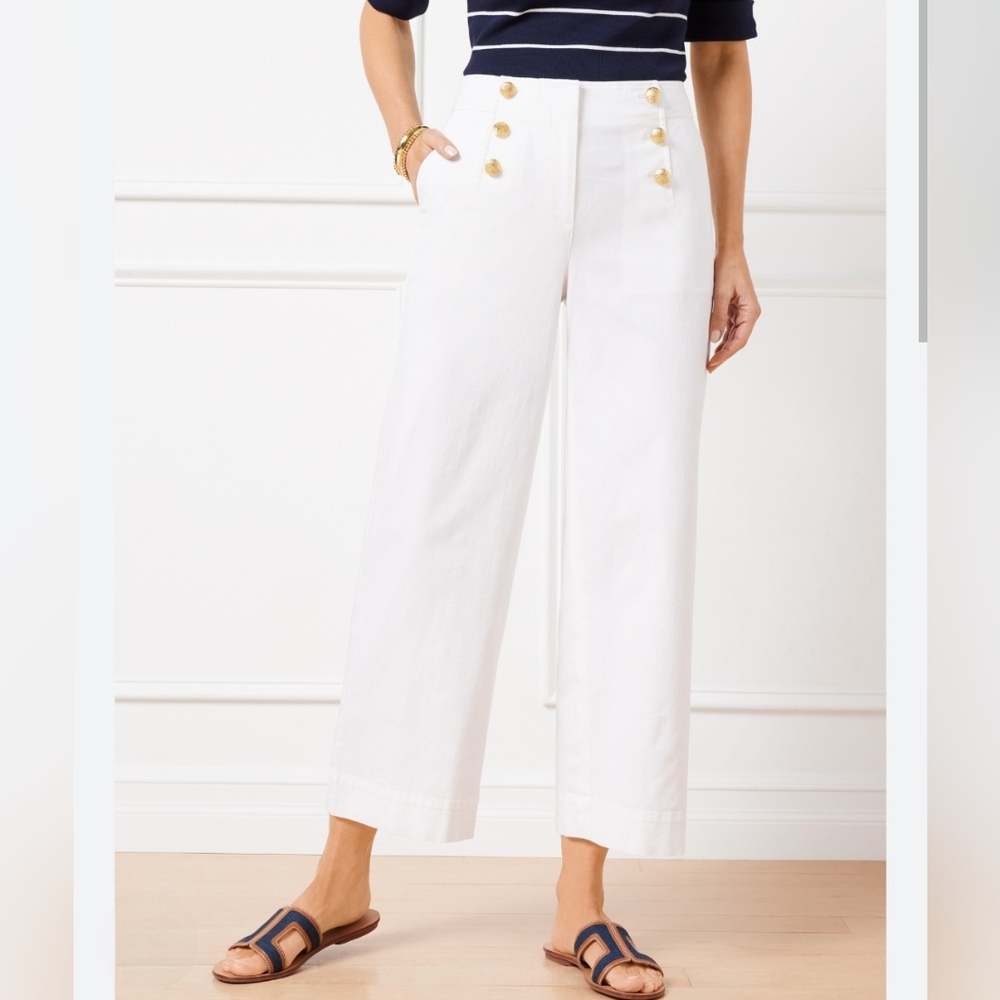 Talbots COTTON SLUB SAILOR CROP PANTS